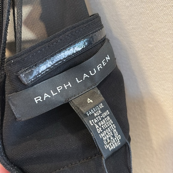 Ralph Lauren Black Label Mesh Beaded Cocktail Dress Black 4 - Picture 11 of 14